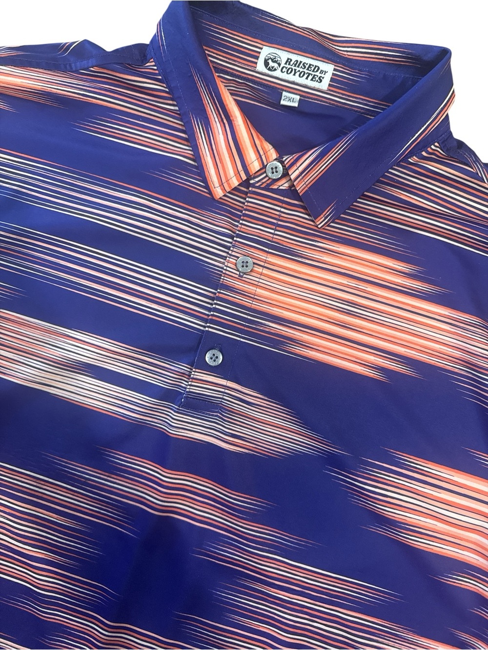 Raised By Coyotes Aztec Southwestern Western Polo  Mens XXL Stretch GUC